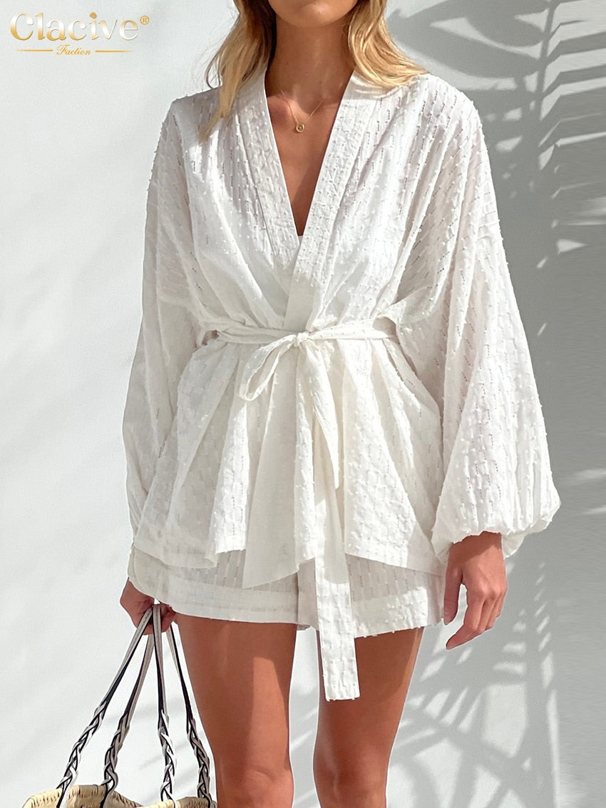 Long Sleeve Robes Top Two Piece Sets