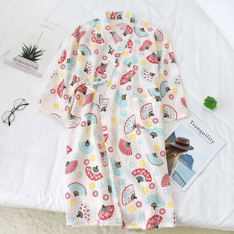 Japanese-style Kimono Pajamas