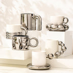 Silver Ceramic Mug