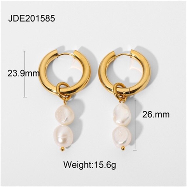 Pearl Stainless Steel Earrings