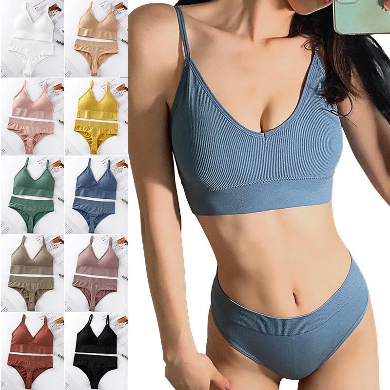 French Backless Push Up Underwear Set