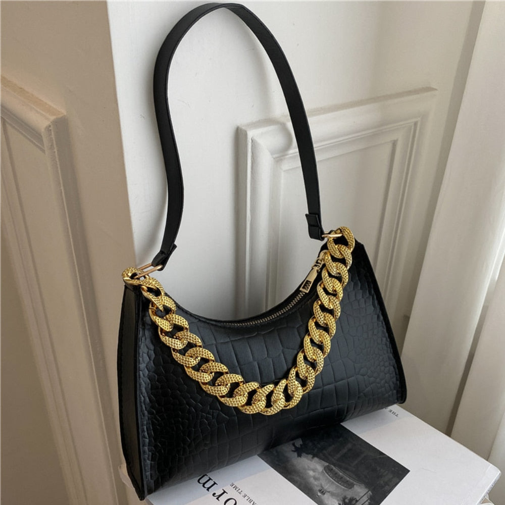 Crocodile PU Leather Shoulder Bag
