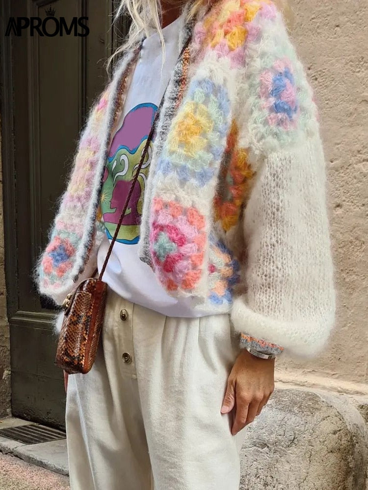 Soft Handmade Knitted Cropped Cardigan