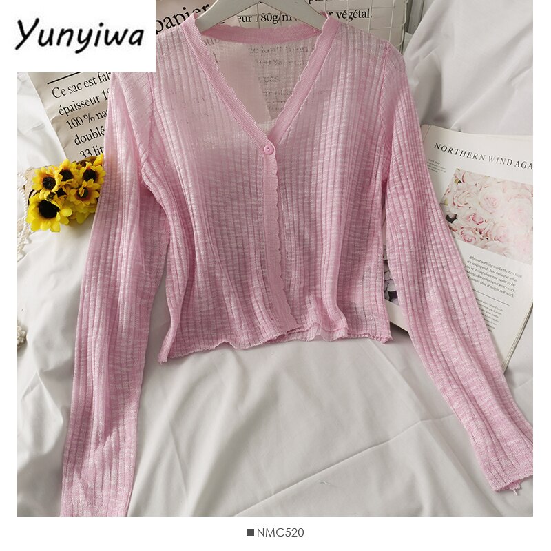 Knitted Cardigans Crop Top