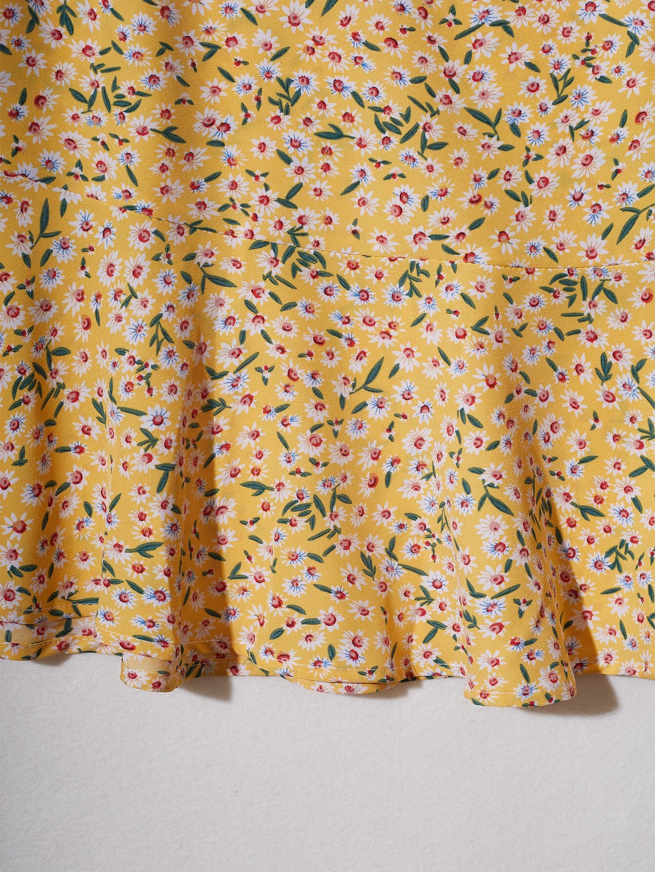 Boho Floral Print Ruffle Mini Skirt