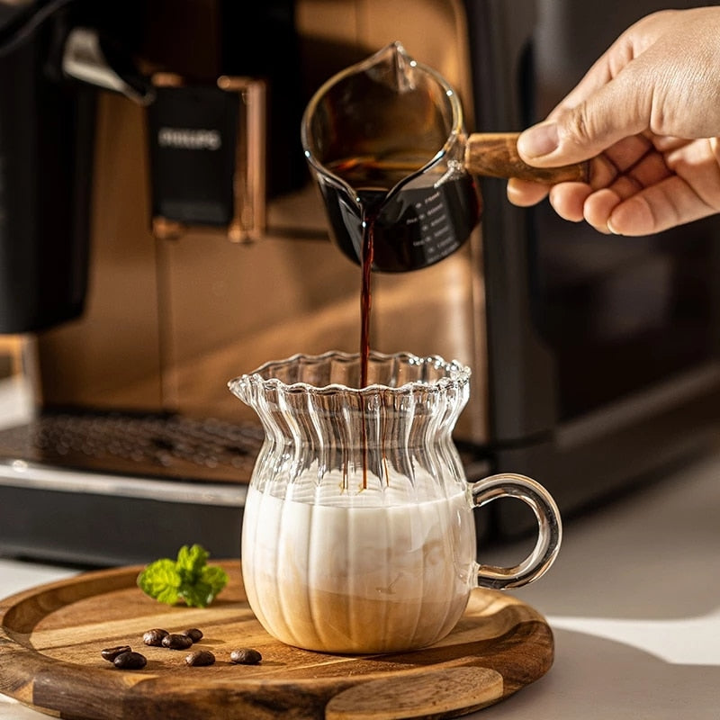75-500ml Stripe Milk Jug Heat-resistantn Glass Cup