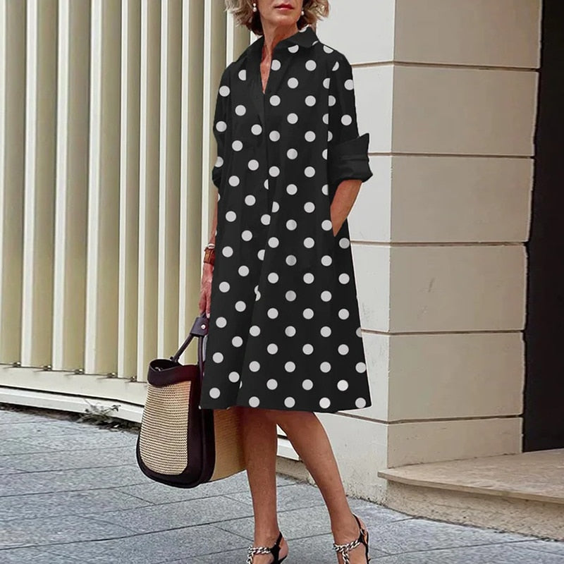 Shirt Dress Casual Solid Color