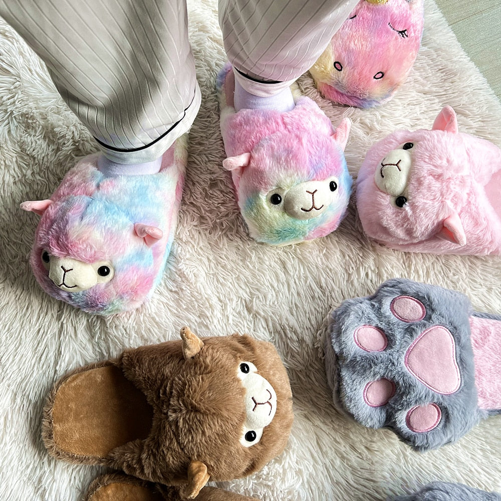 Cute Cartoon  Fur Slippers