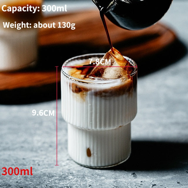 400ML Glass Cold Coffee Cup Retro Glass
