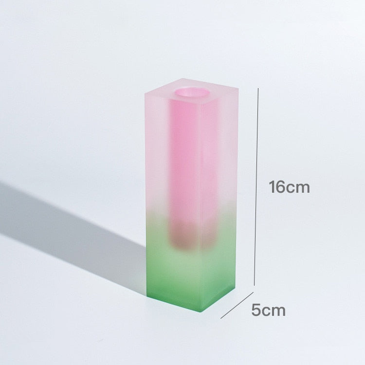 Rainbow Pillar Acrylic Vase