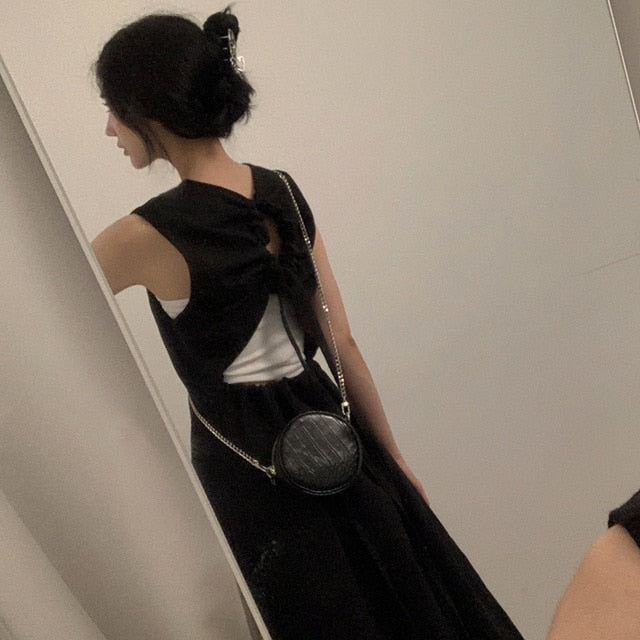 Black Backless Maxi Dress