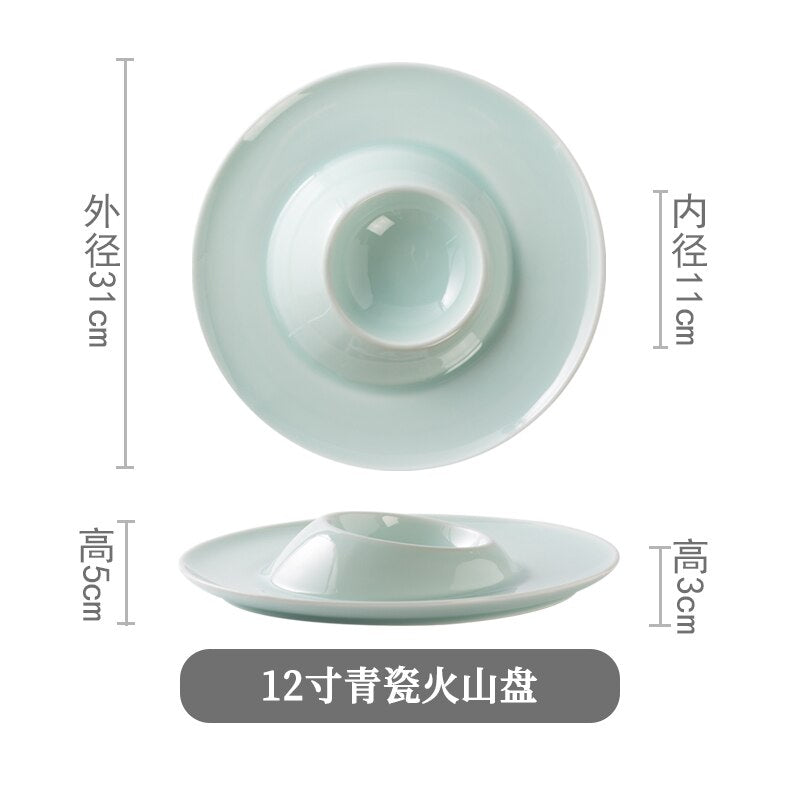 White Ceramic Steak Plate