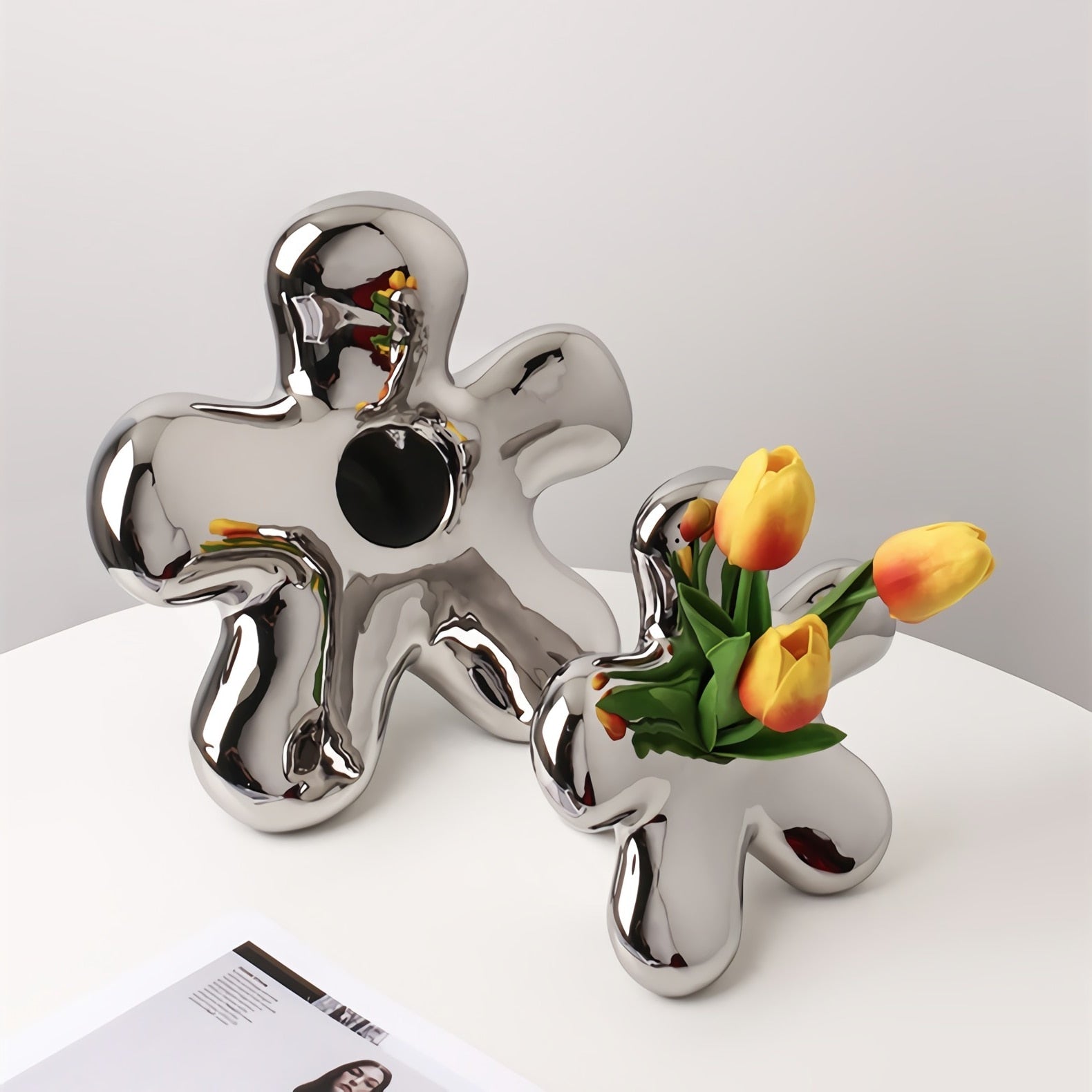 Ceramic Silver Plated Flower Vase
