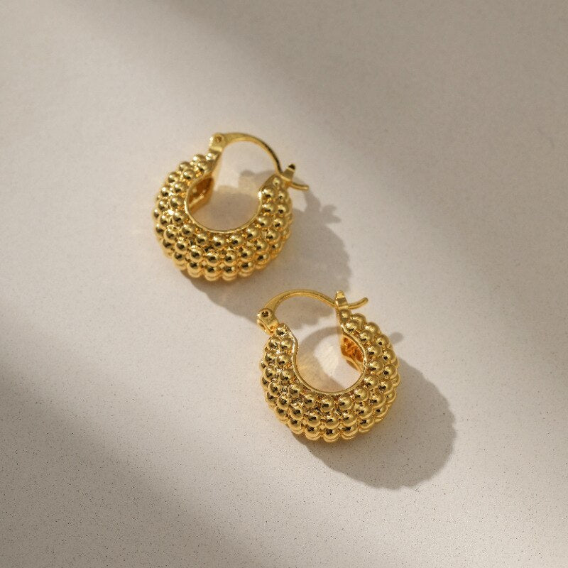 Gold Punk Hoop Earrings