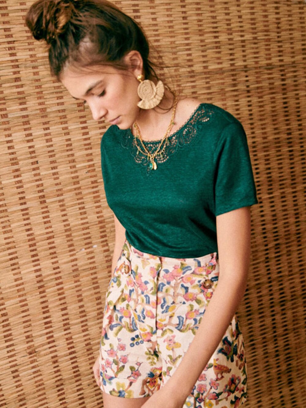 Flowers Graphic Print Shorts
