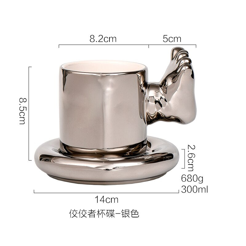 Silver Ceramic Mug