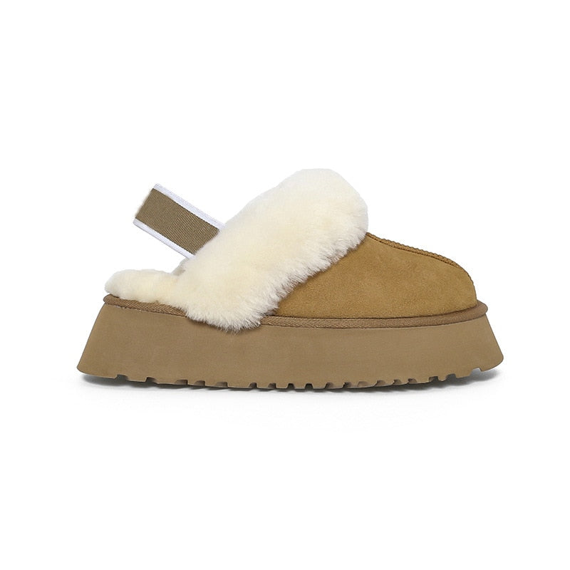 Plush Cotton Platform Slippers