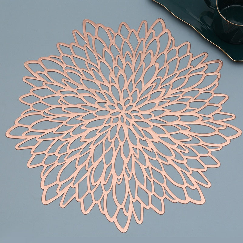 6/4pcs Octagonal Placemat Gold