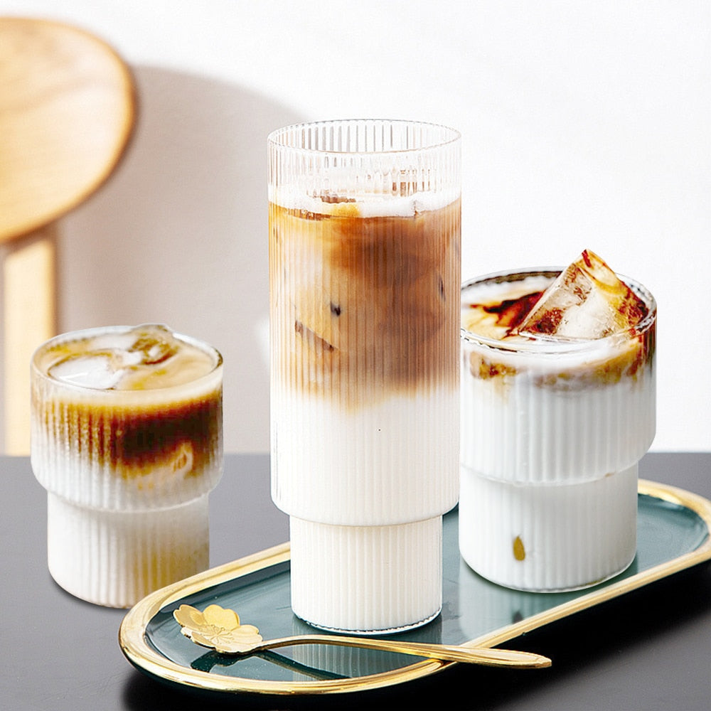 400ML Glass Cold Coffee Cup Retro Glass