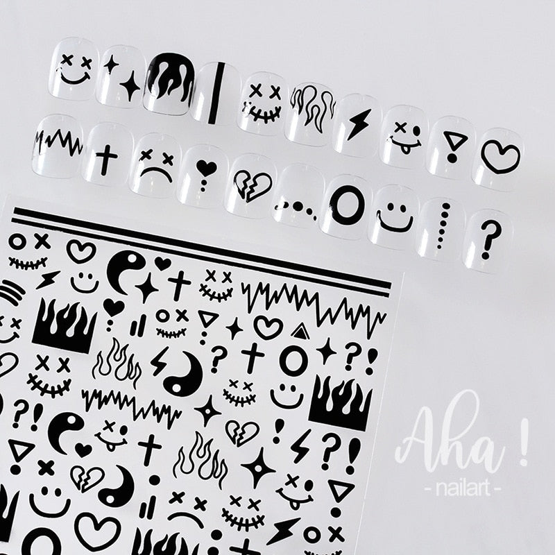 1 sheet Smile Nail Art 3D Stickers