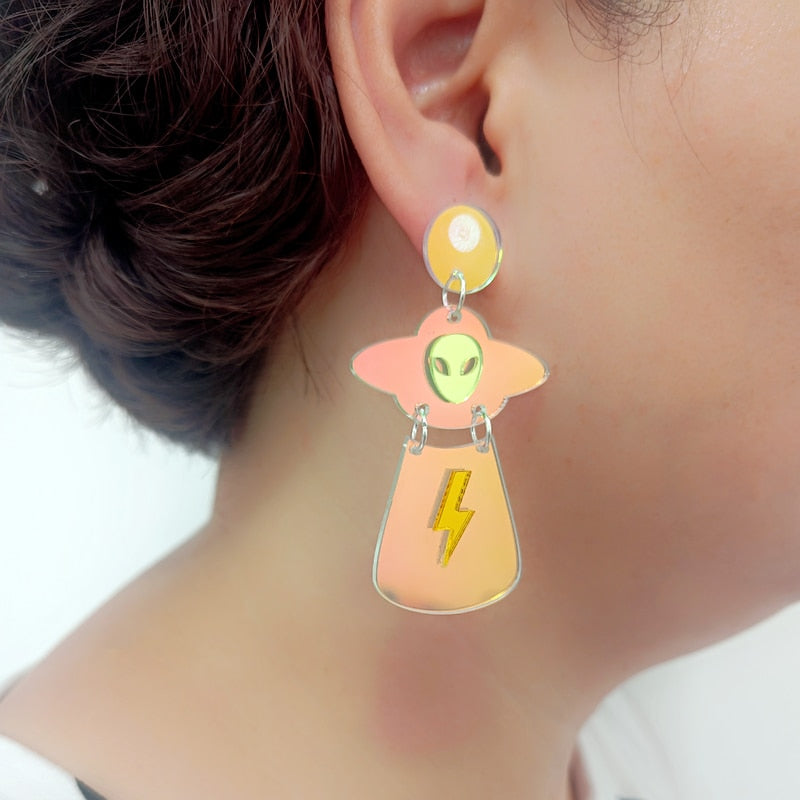 UFO Dangle Earrings