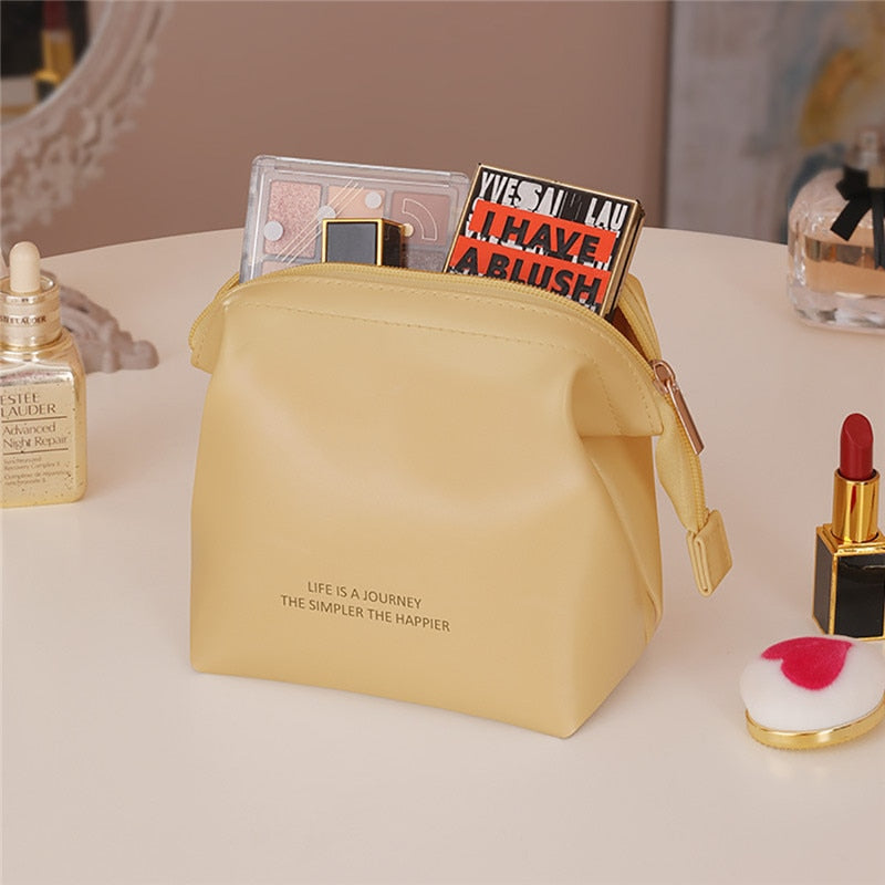 Makeup Bag Leather Cosmetic Bag