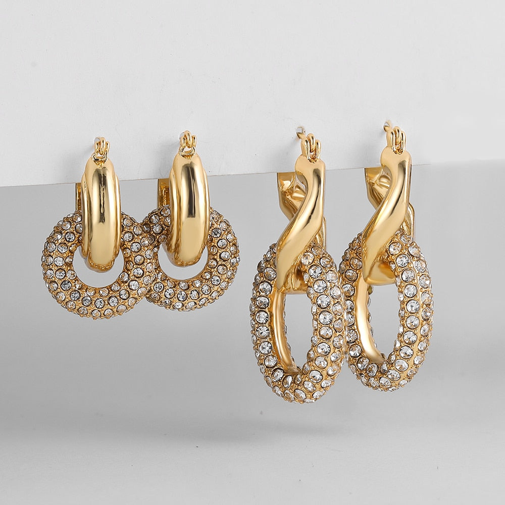 Minimalist Geometric Twist Hoop Earrings
