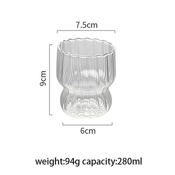 75-500ml Stripe Milk Jug Heat-resistantn Glass Cup