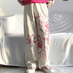 Pink Anime Wide Leg Pants