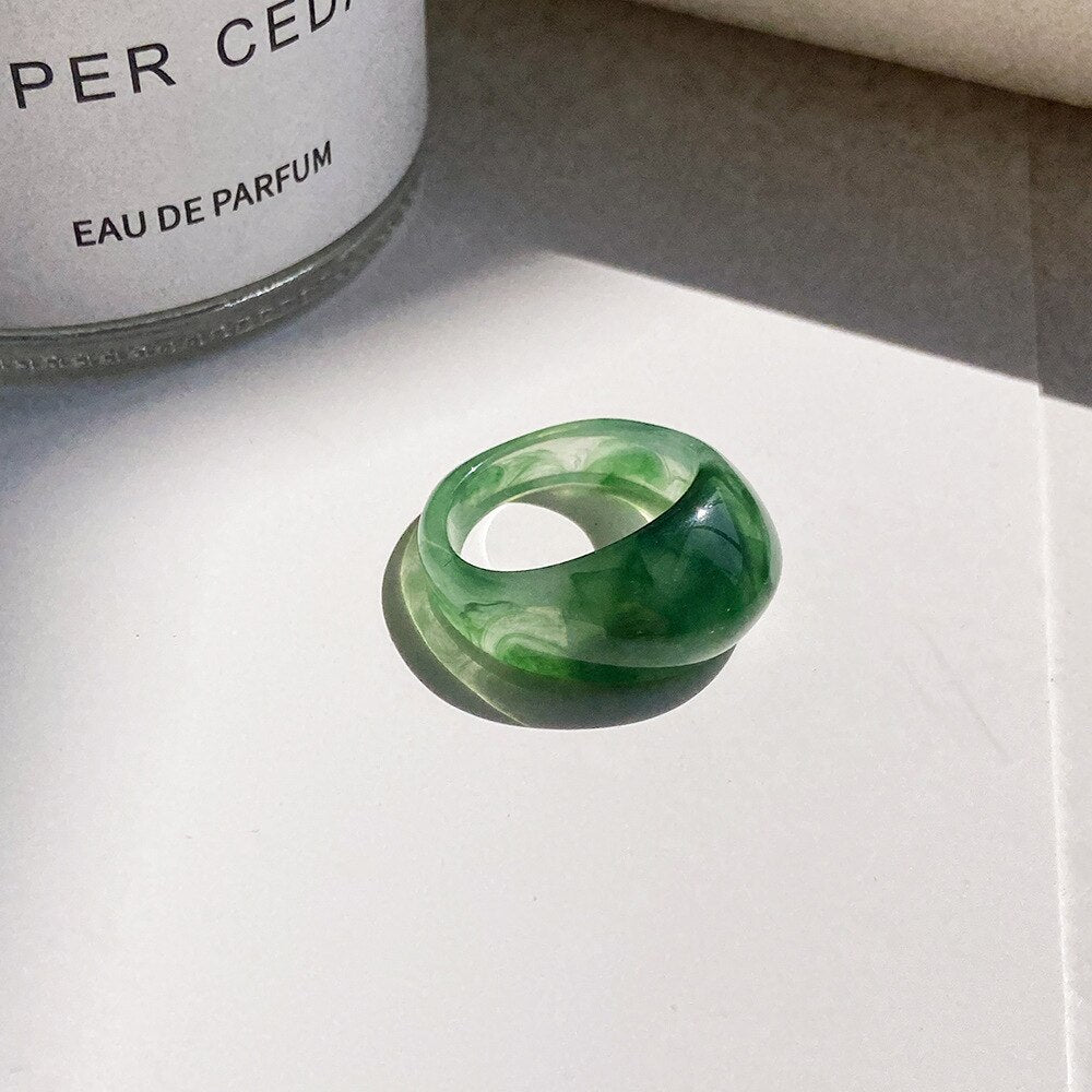 Transparent Resin Geometric Ring