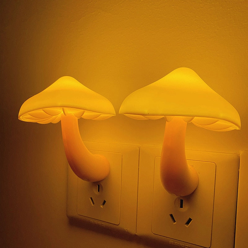 LED Night Light  Plug Mushroom Lamp