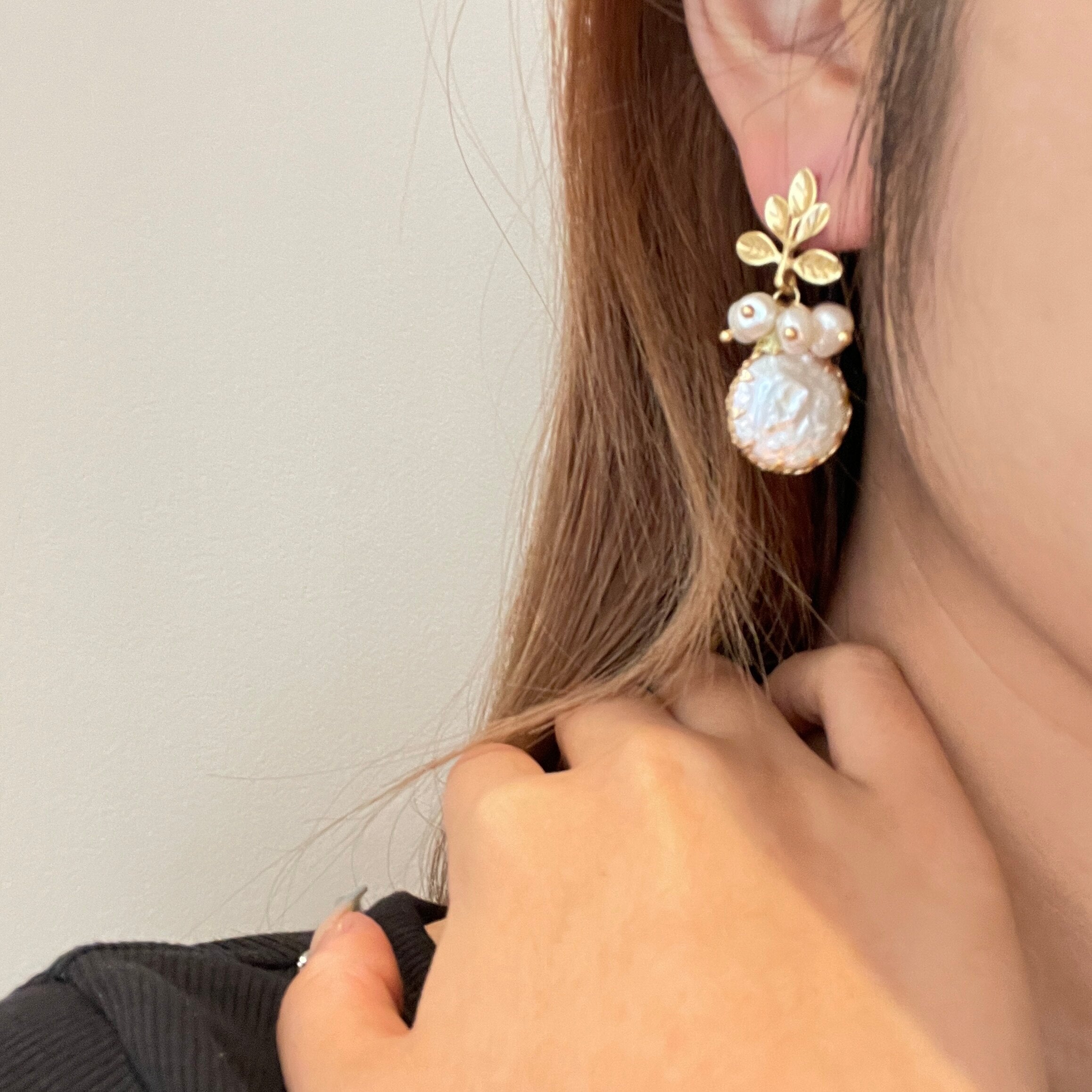 Natural Fresh Water Pearl Earrings