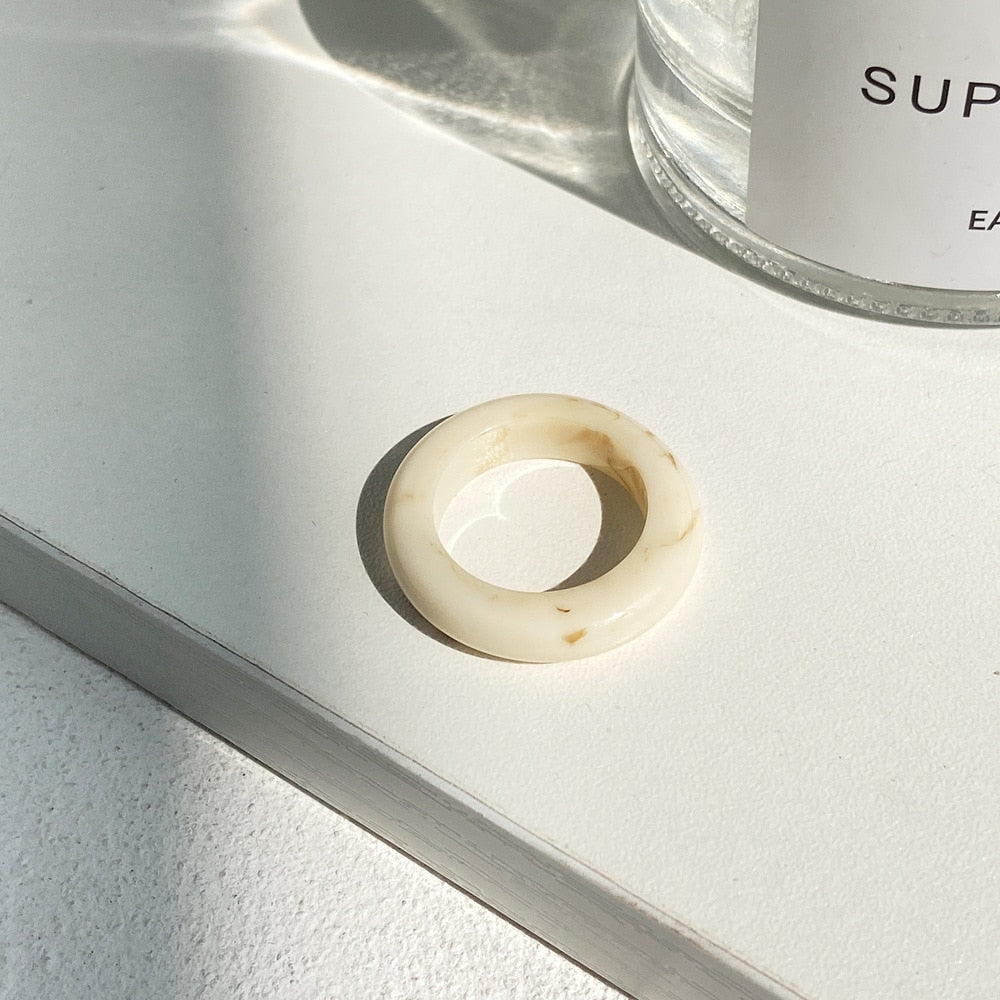 Transparent Resin Geometric Ring