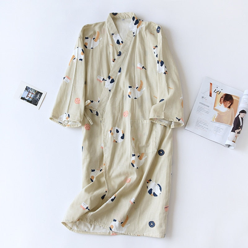 Japanese-style Kimono Pajamas