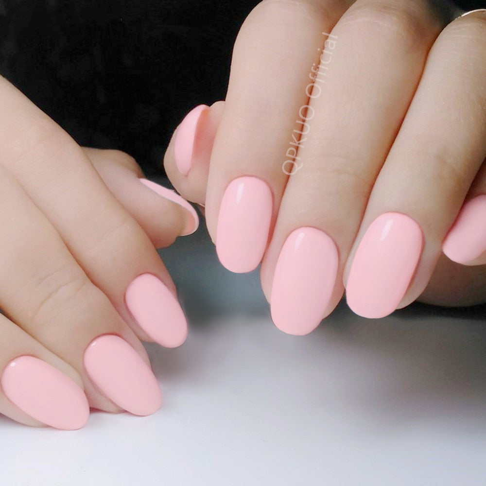 24Pcs Pink Short Press On Nails