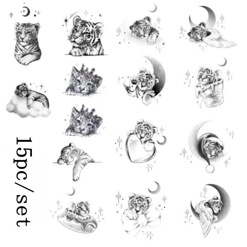 15pc/Set Small Animals Tattoo Kits Stickers