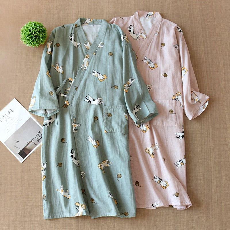 Japanese-style Kimono Pajamas