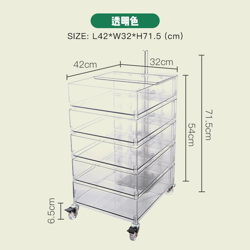 Acrylic Rotary Storage Trolley