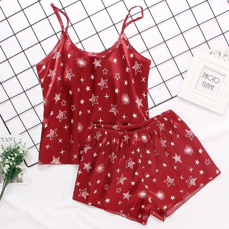 Silk Satin Floral Pajama Set
