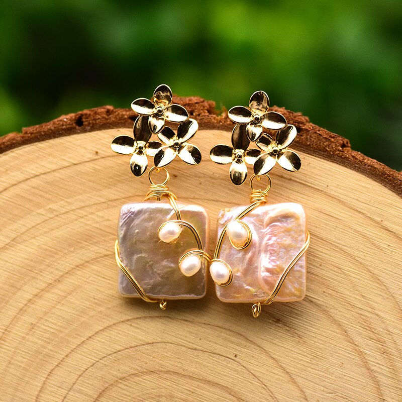 Natural Fresh Water Pearl Earrings