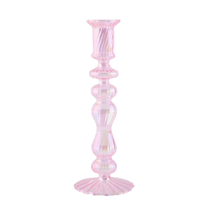 Holographic Glass Candle Holders