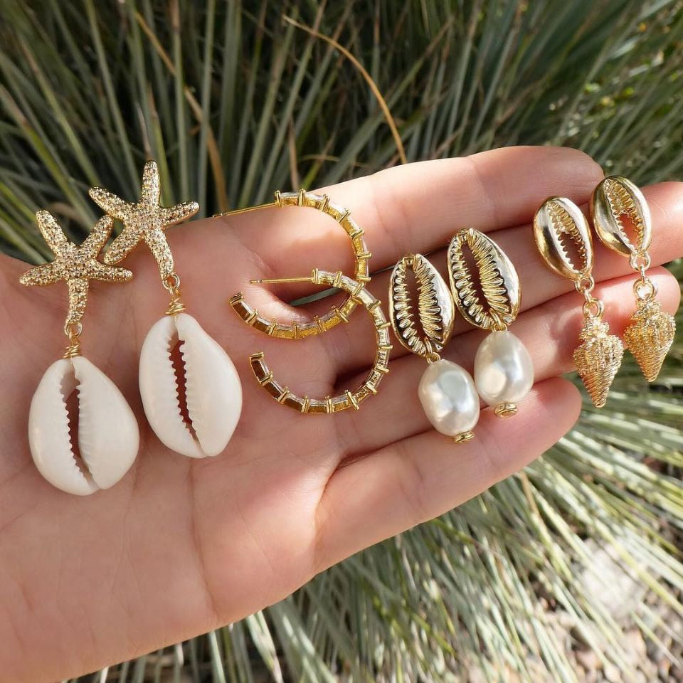 Bohemia Shell Starfish Earring Set