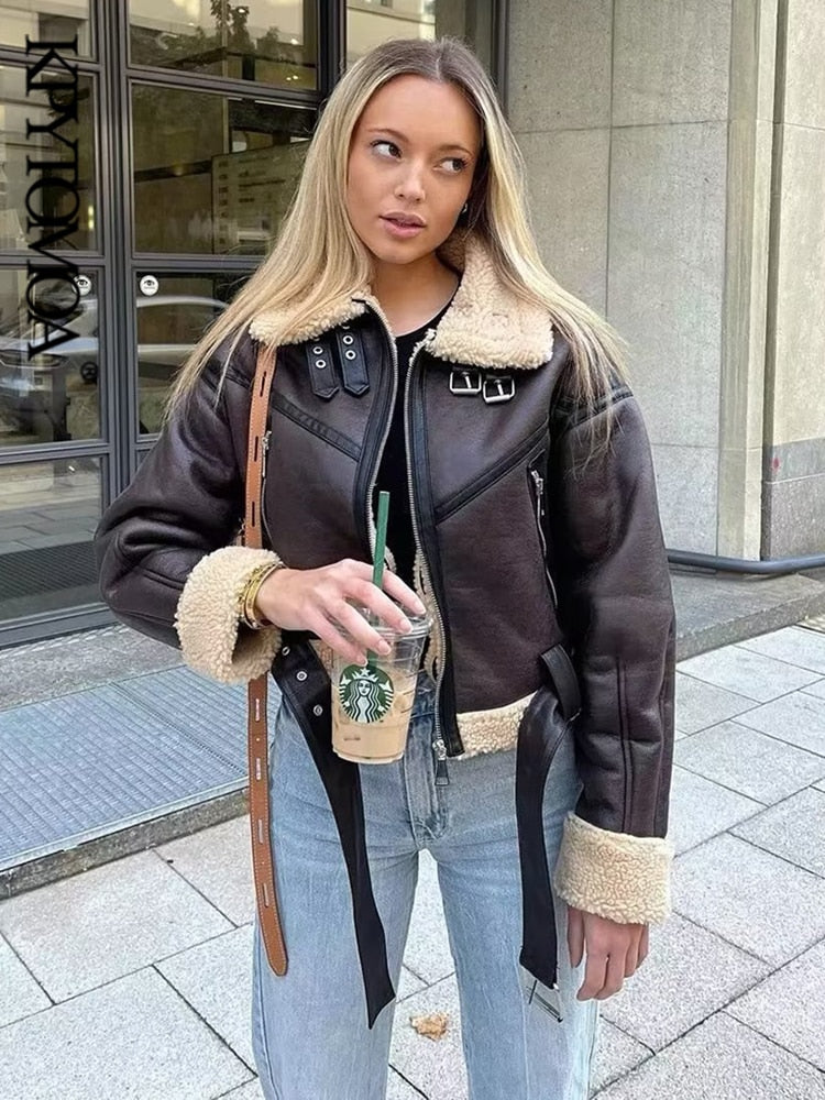 Thick Warm Faux Shearling Jacket Coat