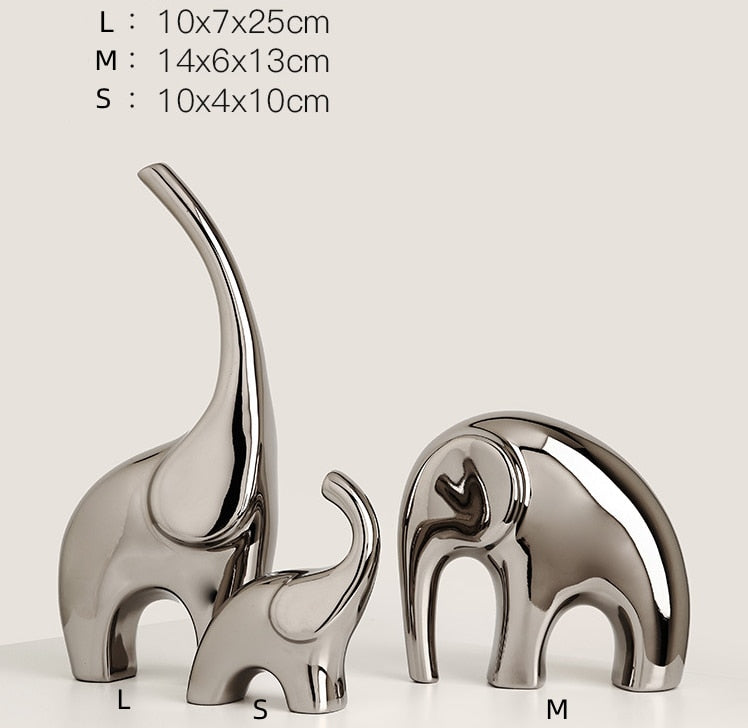 Silver Elephant Craft Statue