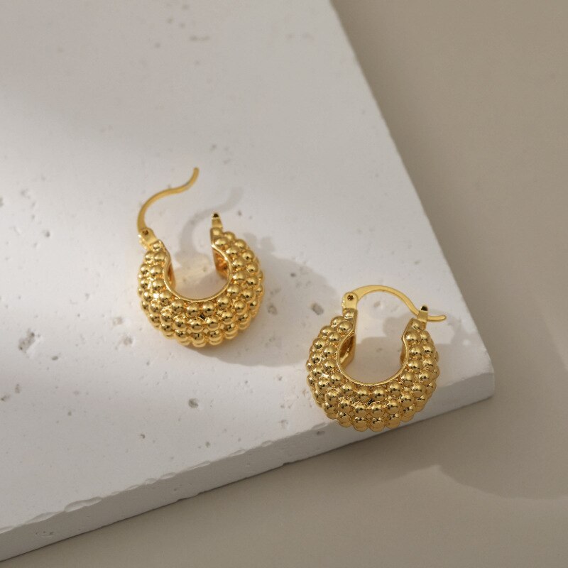 Gold Punk Hoop Earrings