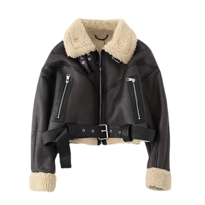Thick Warm Faux Shearling Jacket Coat