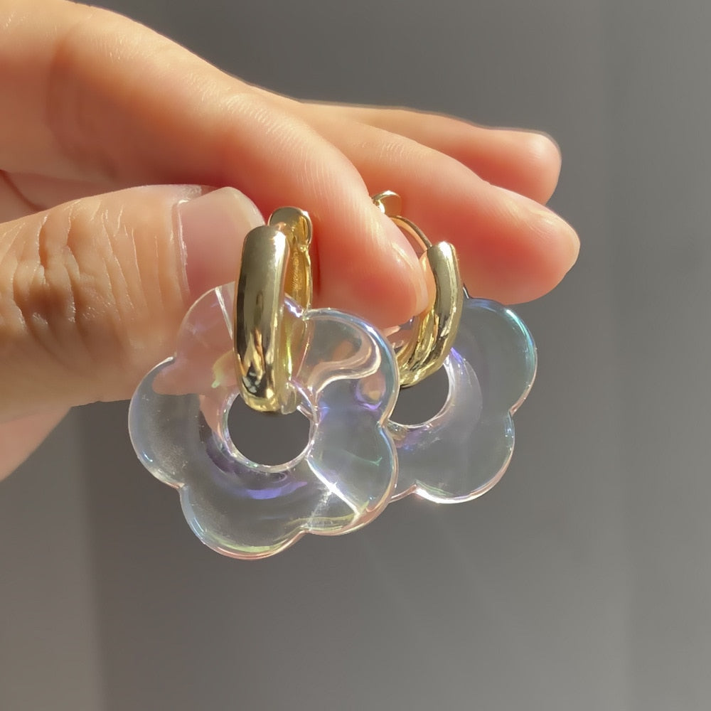 Flower Resin Acrylic Earrings