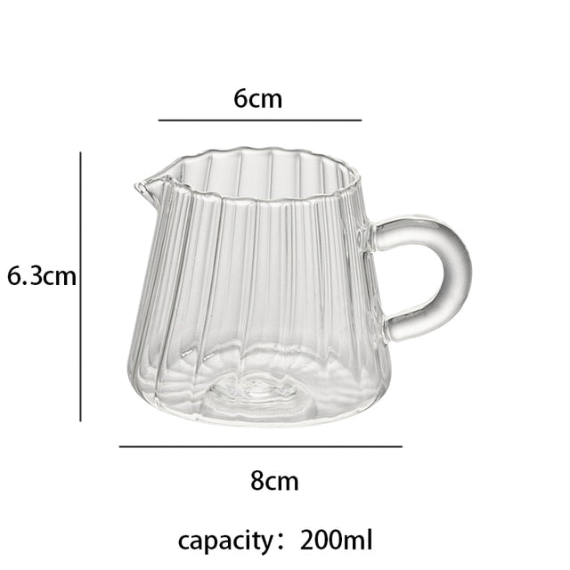 75-500ml Stripe Milk Jug Heat-resistantn Glass Cup