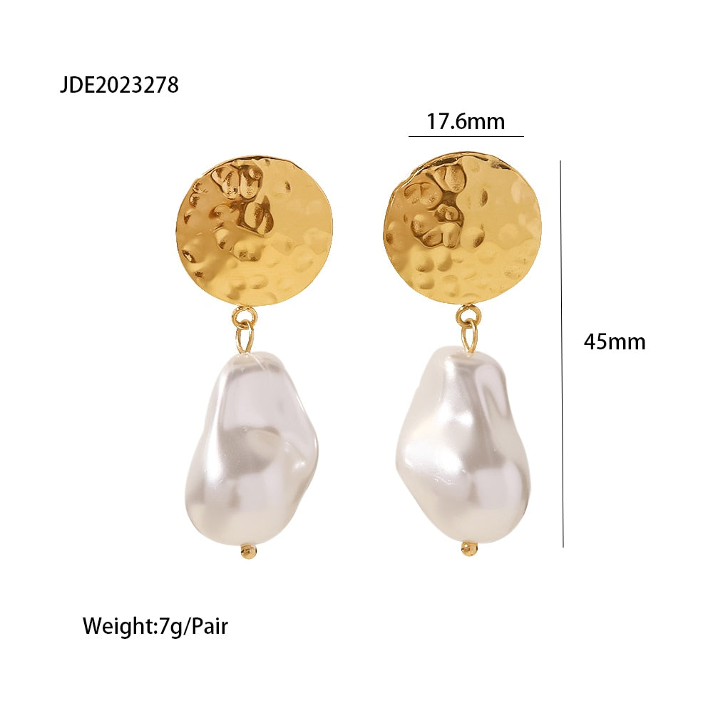 Pearl Stainless Steel Earrings