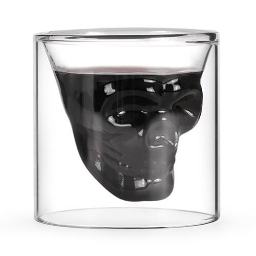Glass Skull Bottle Set Whiskey
